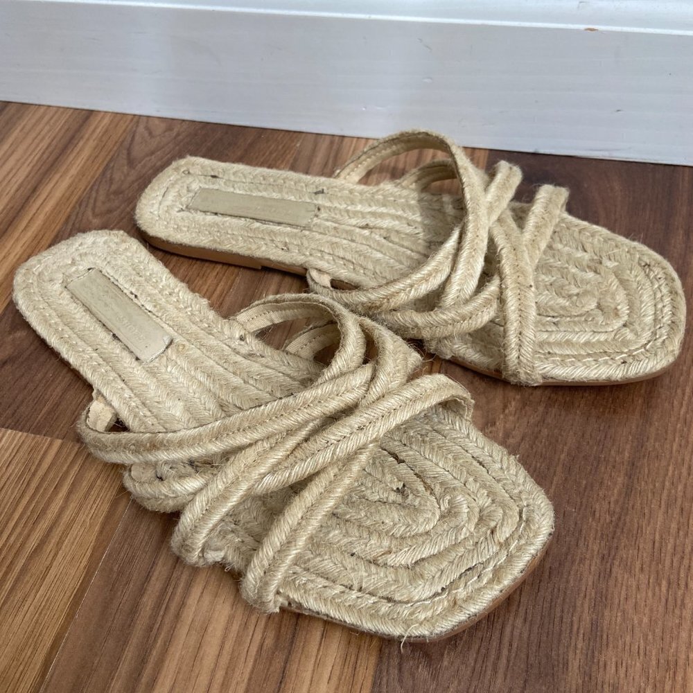 ASOS Boho Braided Neutral Strappy Flat Sandal Slides